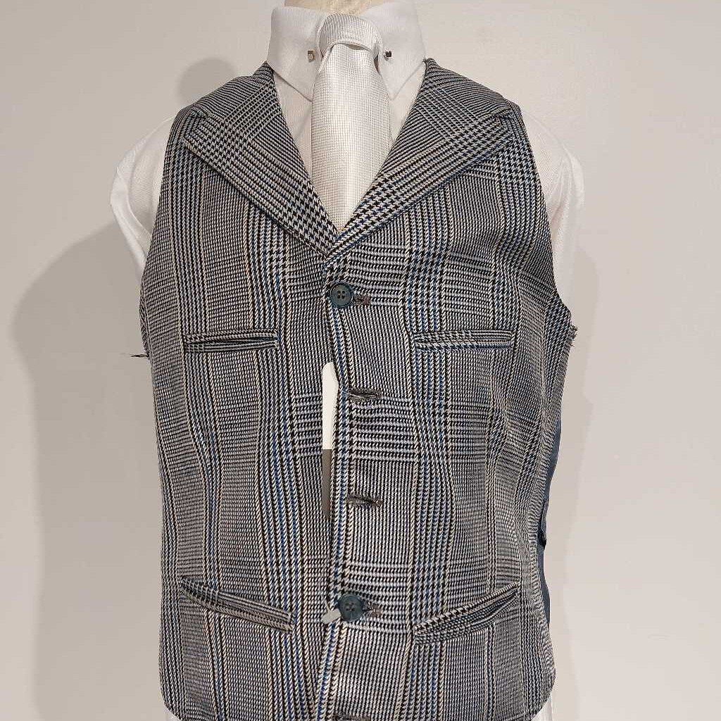 Carl Meyers Blue Houndstooth Boys Vest