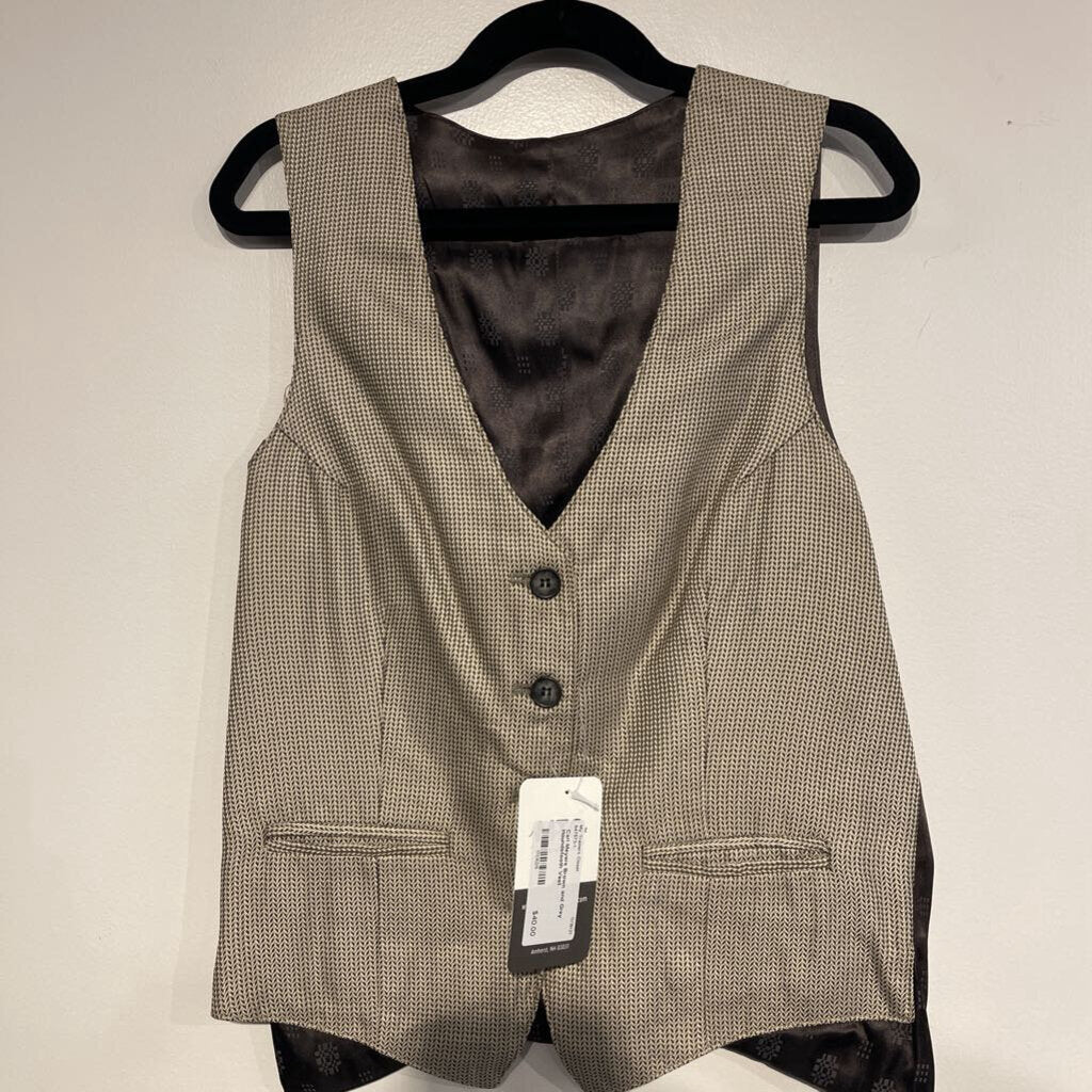 Carl Meyers Brown and Grey Houndstooth Vest