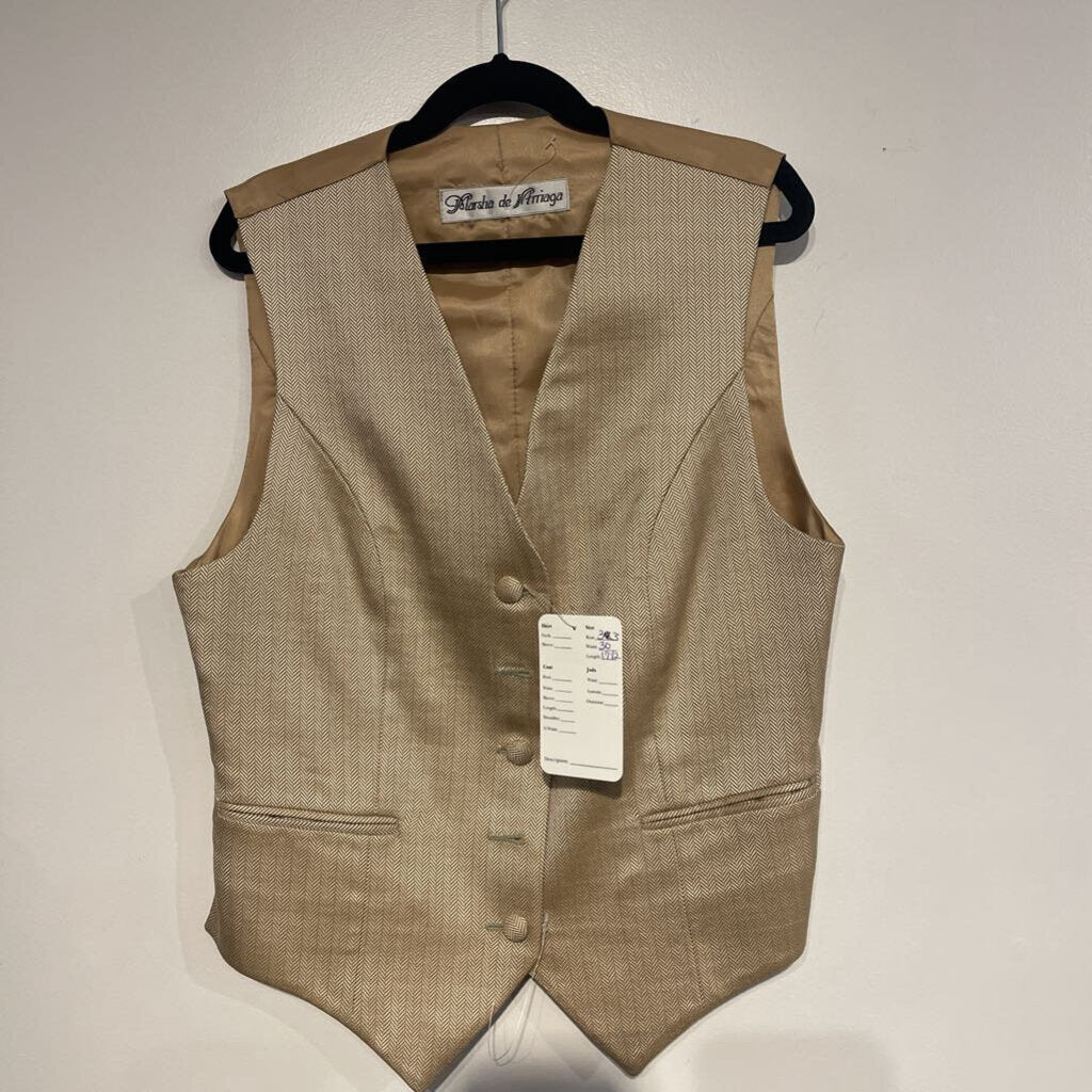 MDA Cream Herringbone Vest