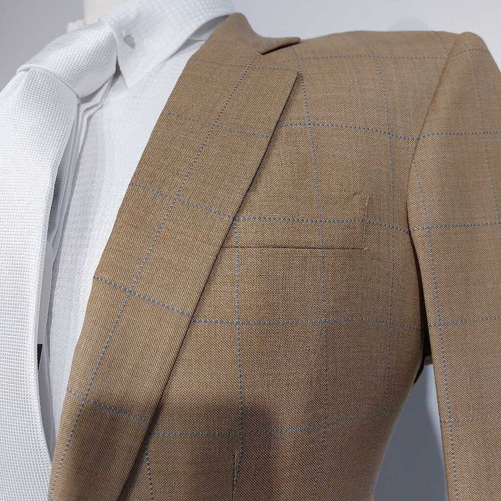 Carl Meyers Tan Windowpane Boys Suit