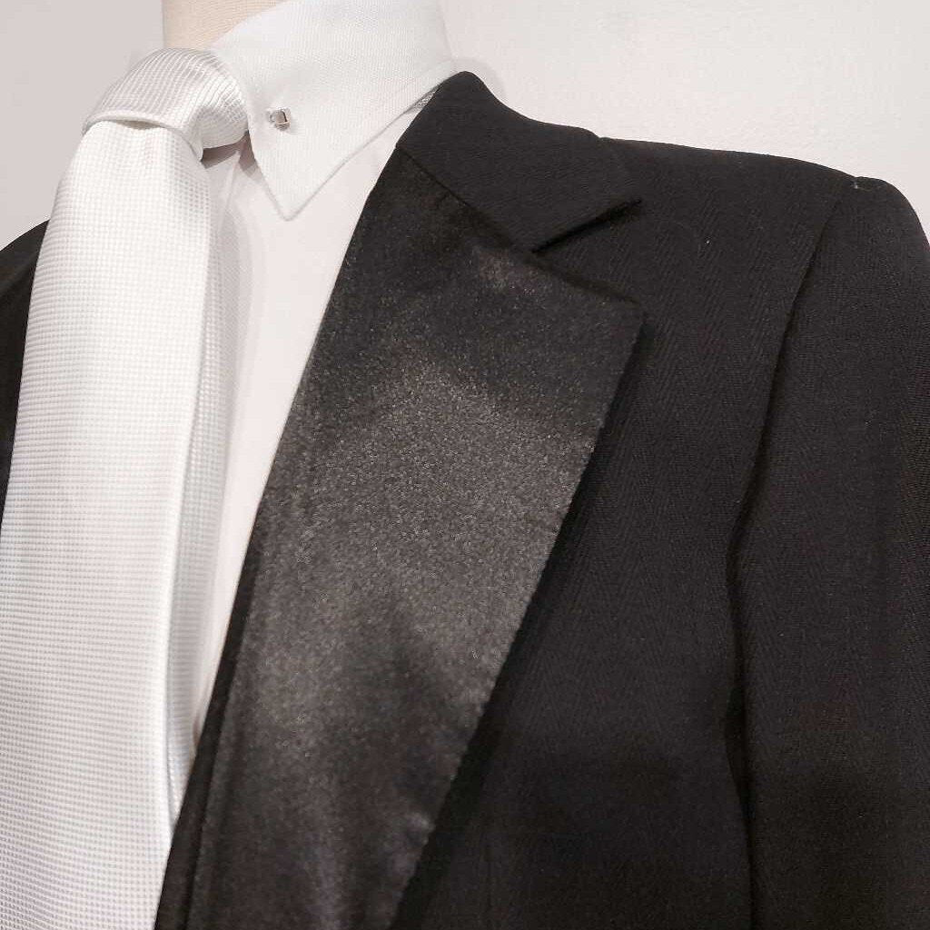 Snooty Fox Black Herringbone Boys Tux