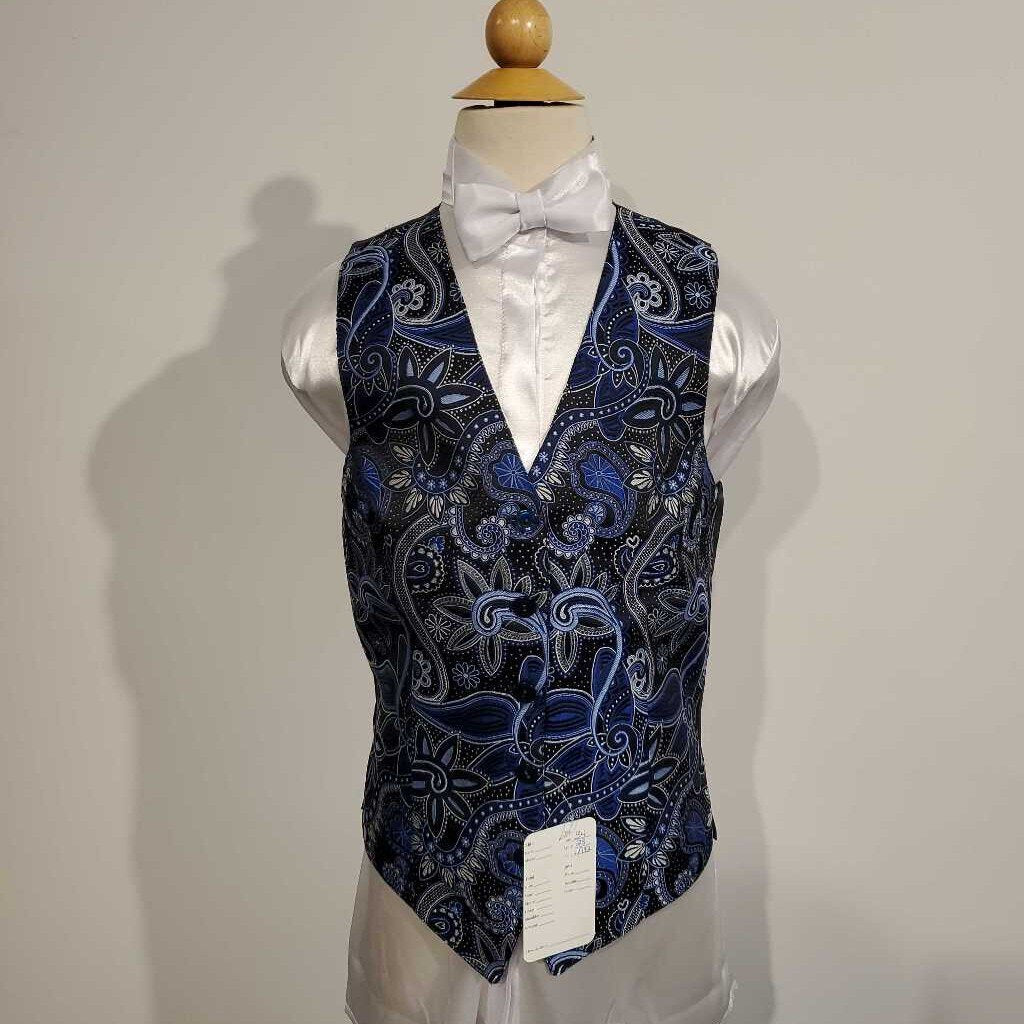 Black and Blue Paisley Formal Vest