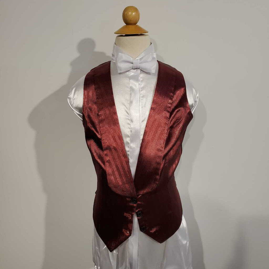 Becker Brothers Metallic Red Satin Formal Vest