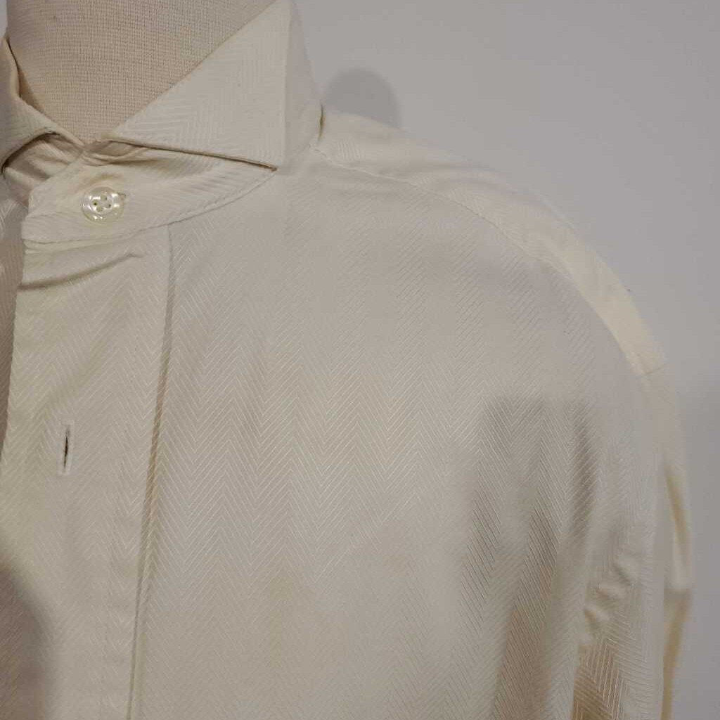 Becker Brothers Cream Formal Shirt(Small Left Arm Stain)
