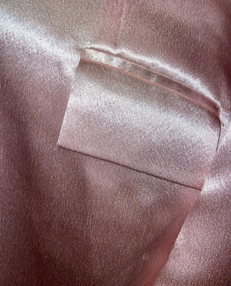DeRegnaucourt Light Pink Satin Girls Daycoat, Vest, Shirt, and Tie Set