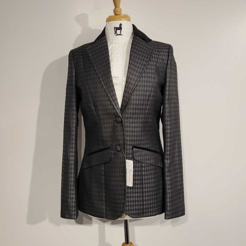 New Custom Black Silver Plaid Hunt Coat