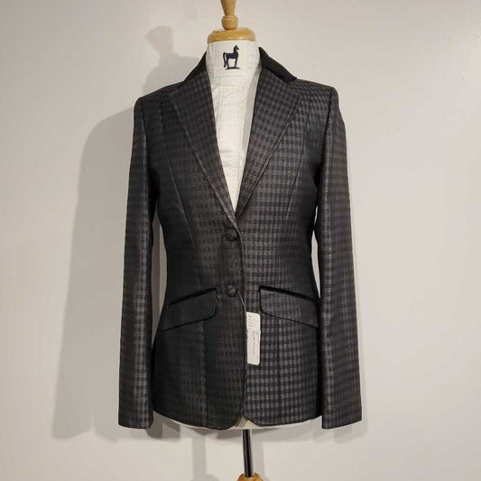 New Custom Black Silver Plaid Hunt Coat