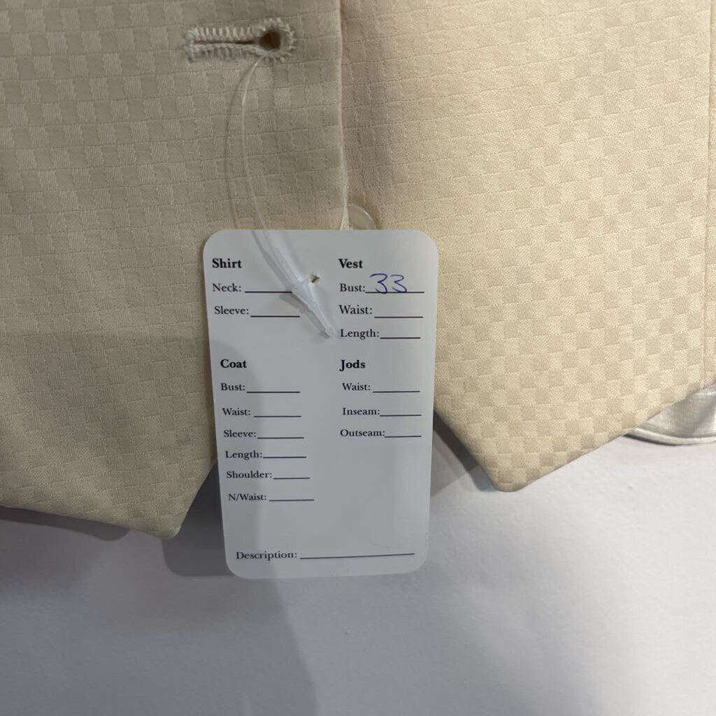 Carl Meyers Cream Formal Vest Checkerboard Pattern