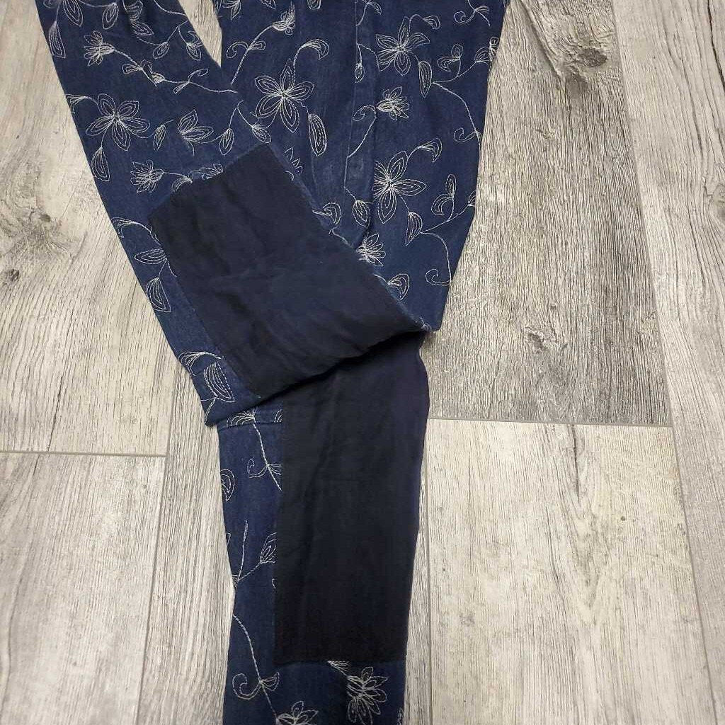 Denim Mod Jods with Flower - 4