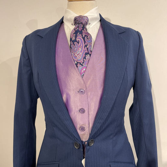 Marsha De Arriaga Blue Shadow Stripe Suit