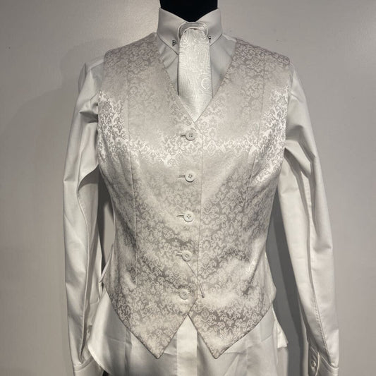 Go-N-Show White Brocade Vest