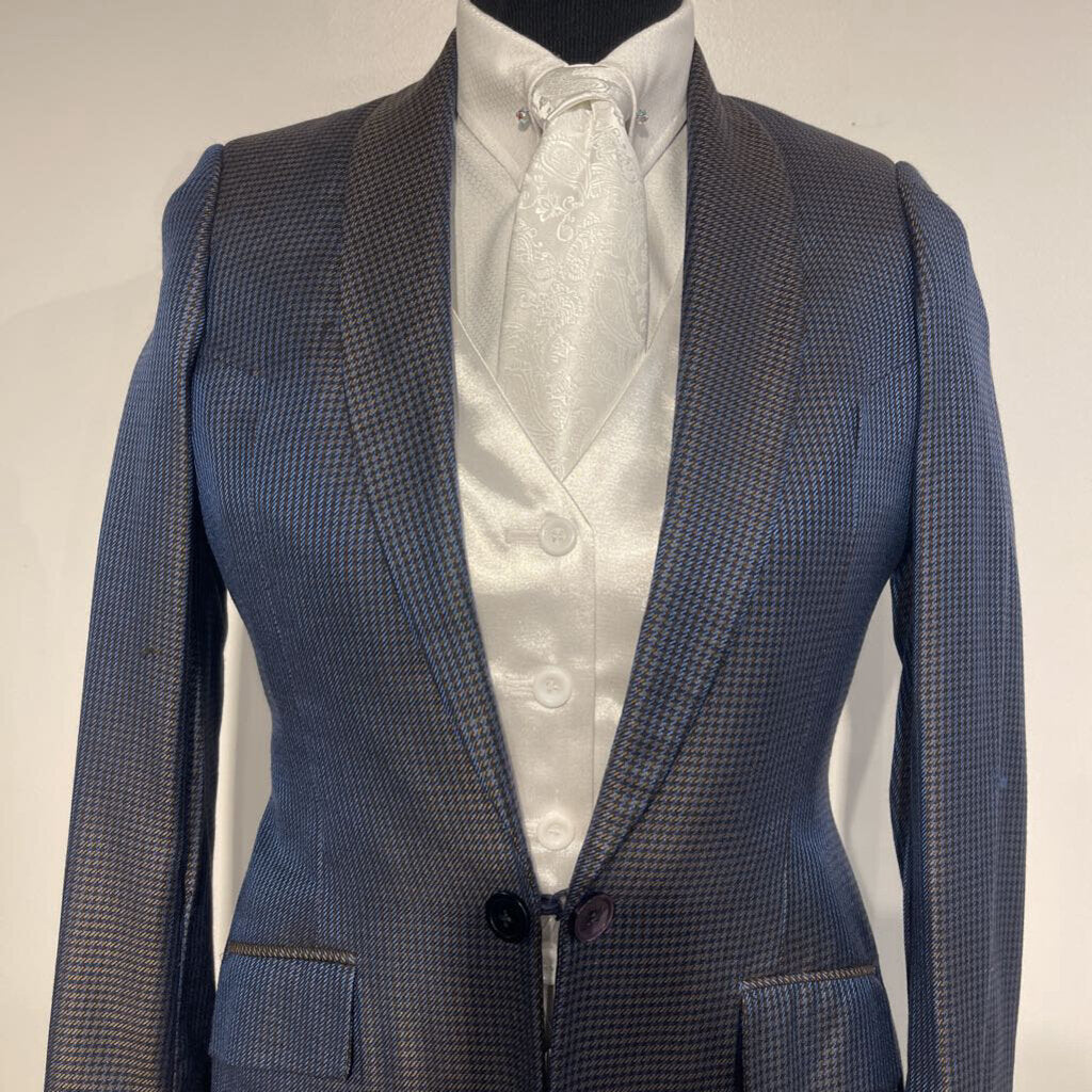 DeRegnaucourt Blue Houndstooth Daycoat