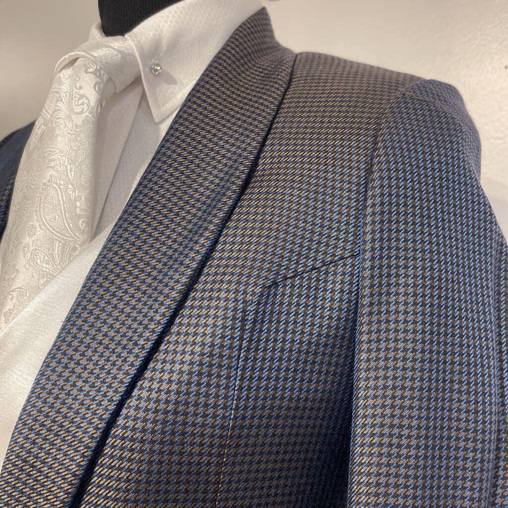 DeRegnaucourt Blue Houndstooth Daycoat