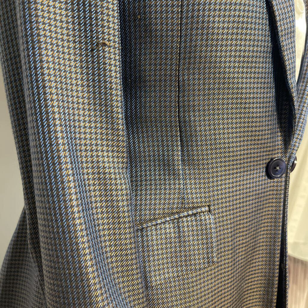 DeRegnaucourt Blue Houndstooth Daycoat