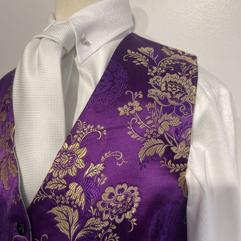 Purple Brocade Vest