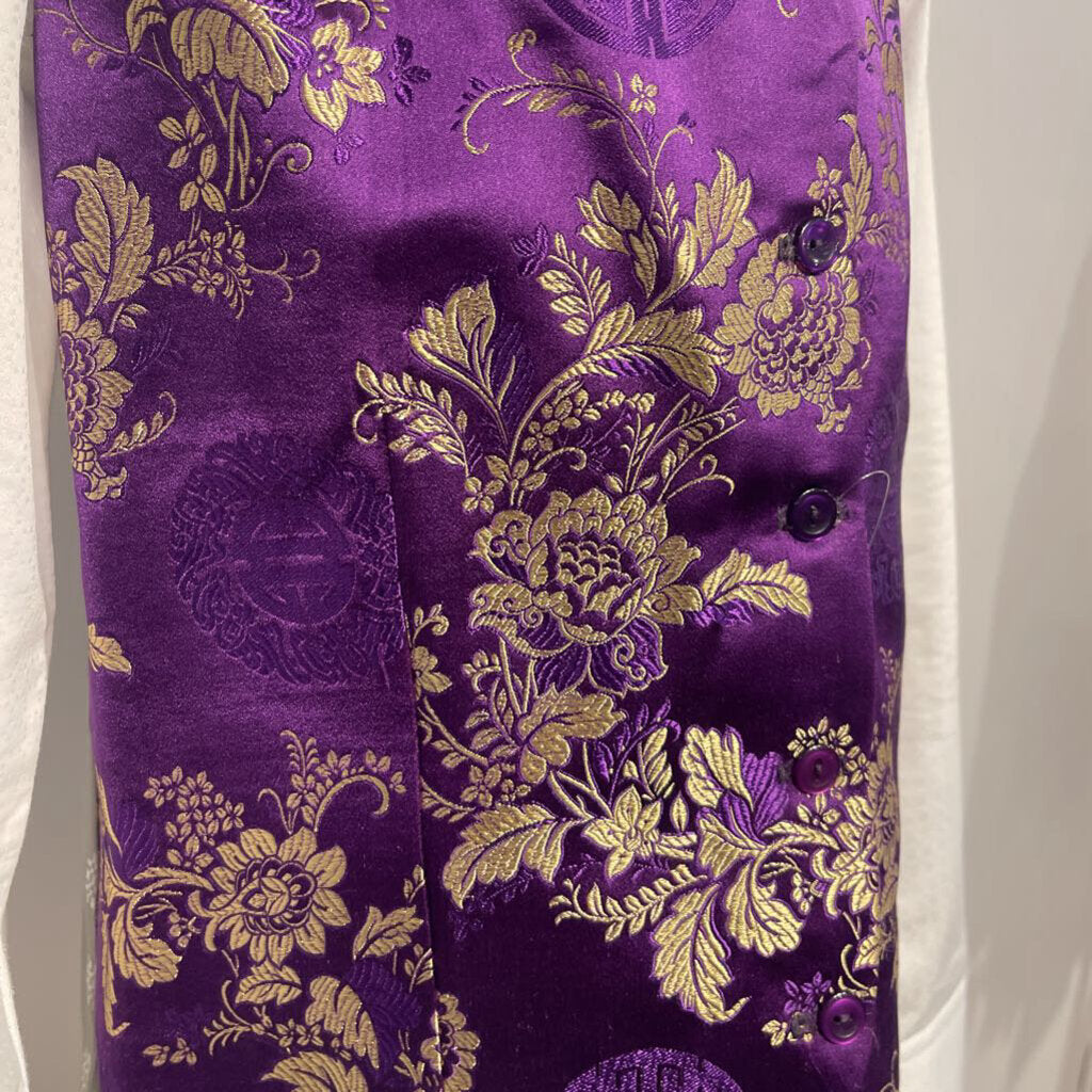 Purple Brocade Vest