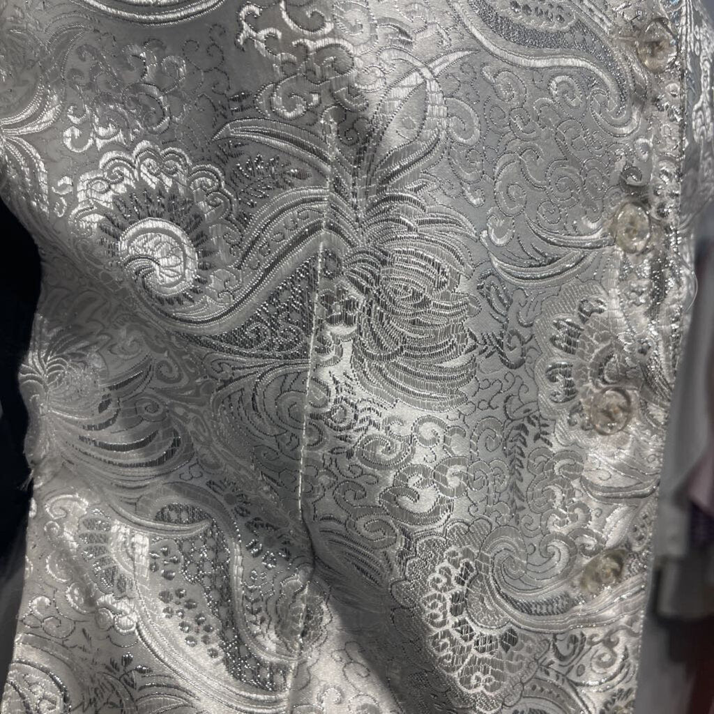 White Silver Paisley Vest