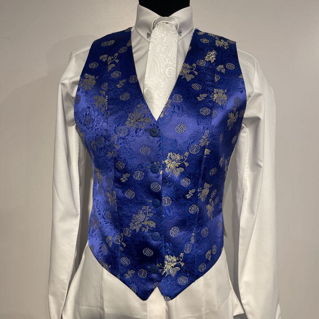 Blue Gold Brocade Vest