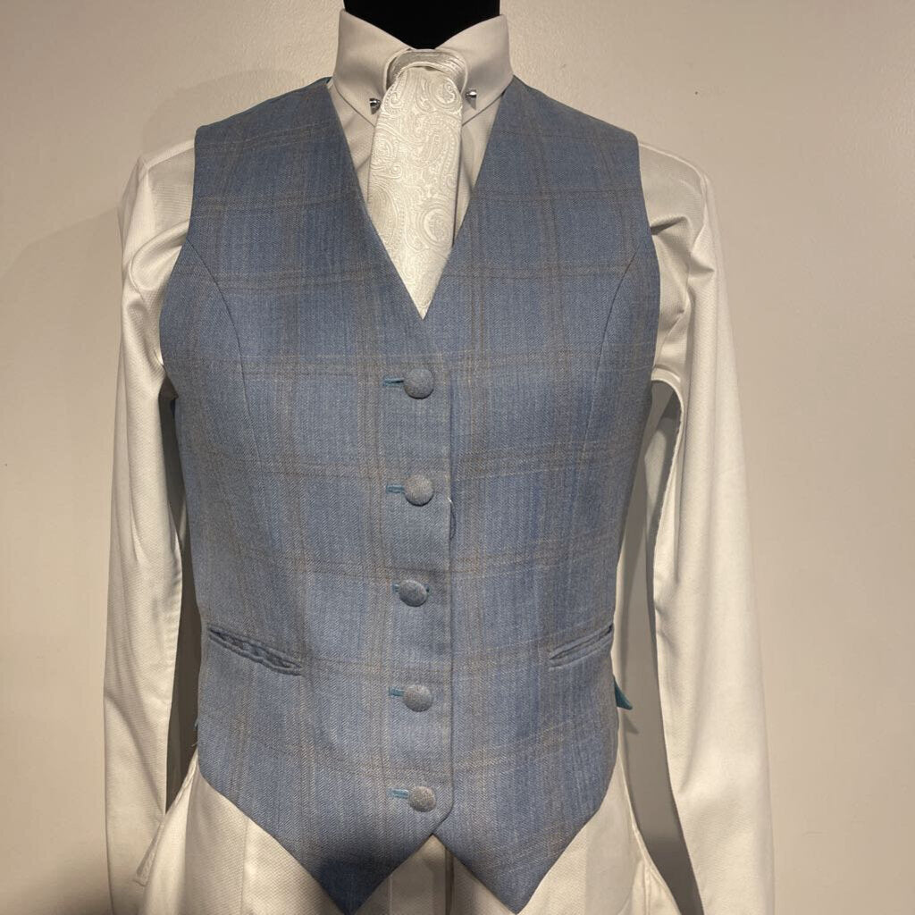 Marsha Light Blue Plaid Vest