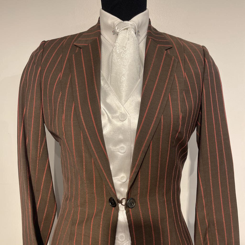 Custom Brown with Pink Stripe Suit