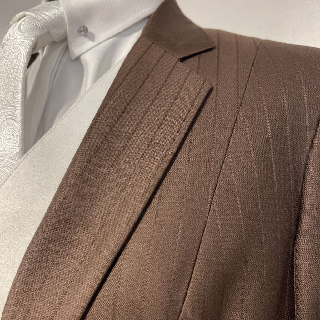 SSC Brown Striped Suit