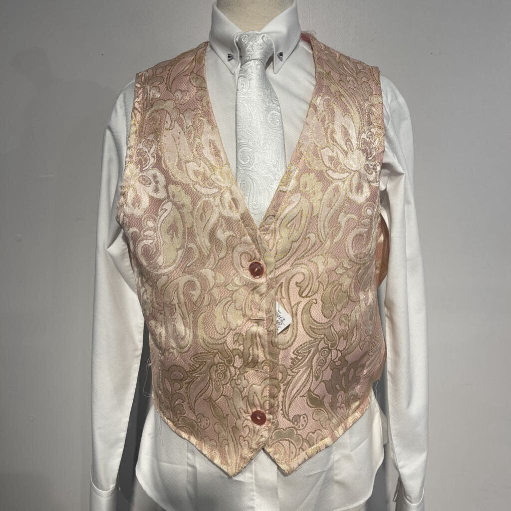 Pink and Gold Brocade Vest