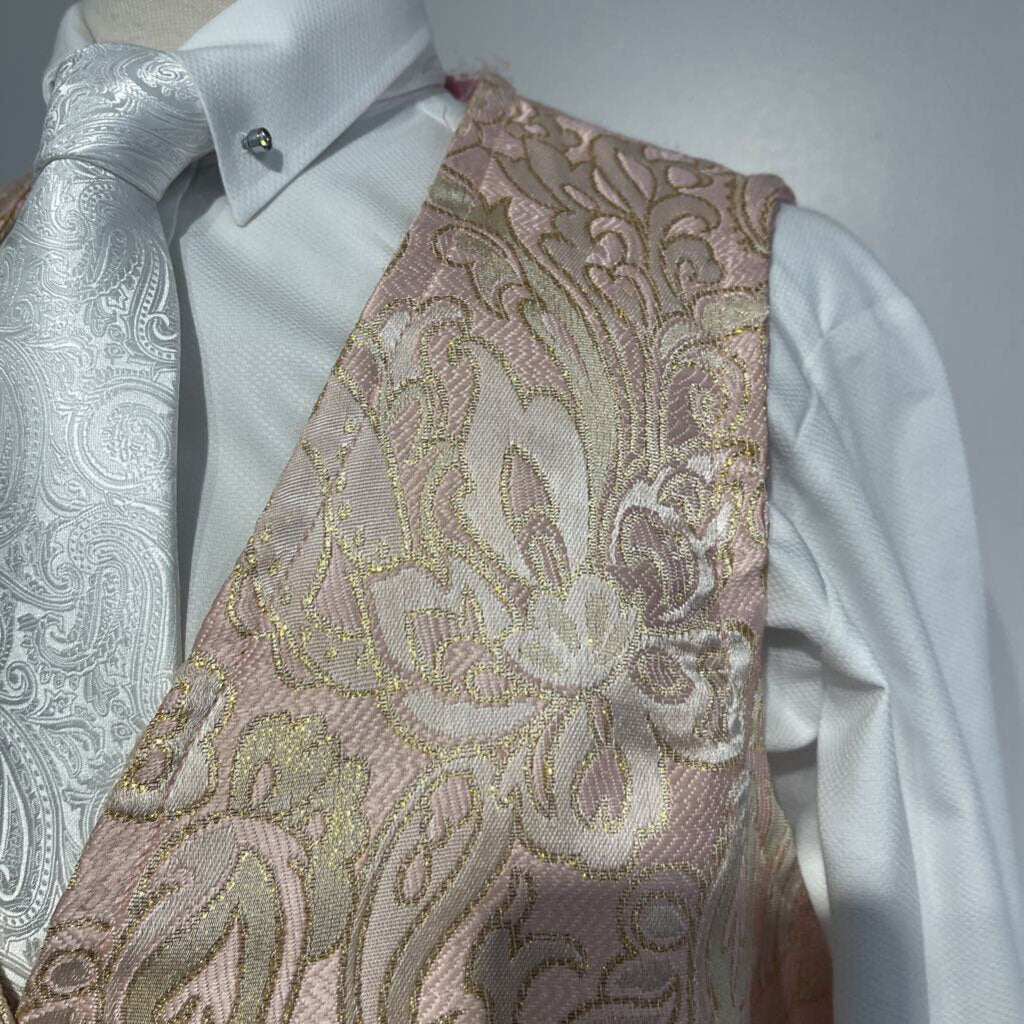 Pink and Gold Brocade Vest