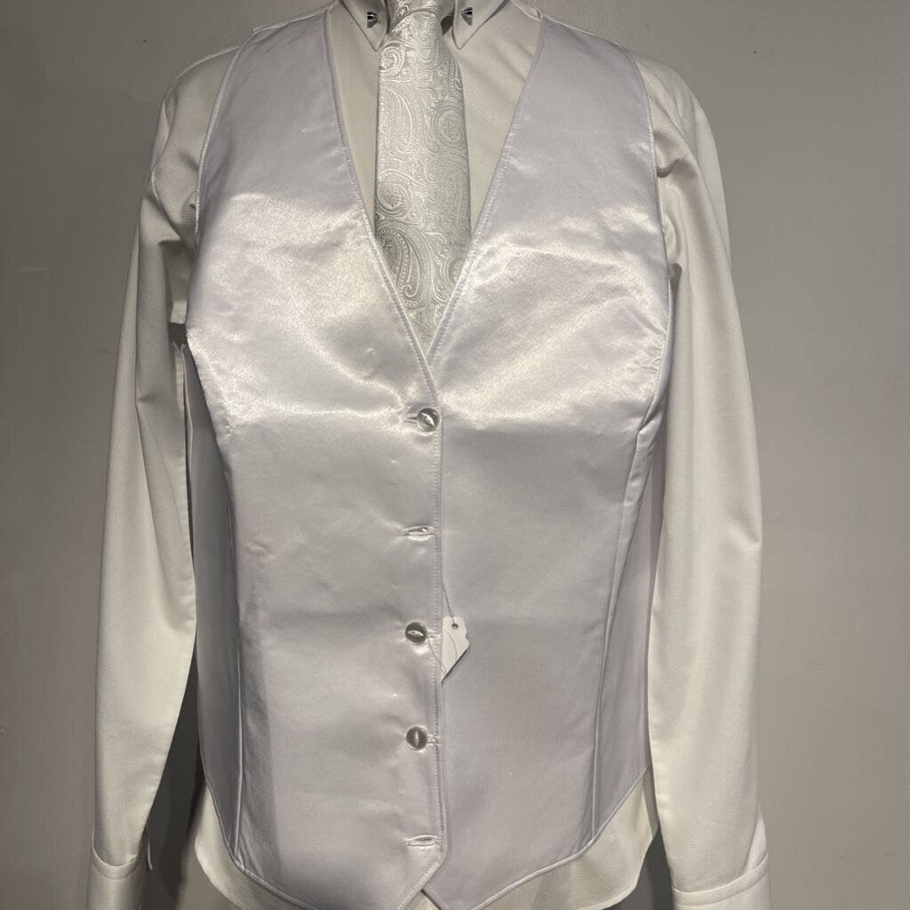 New, White Satin Vest and Tie