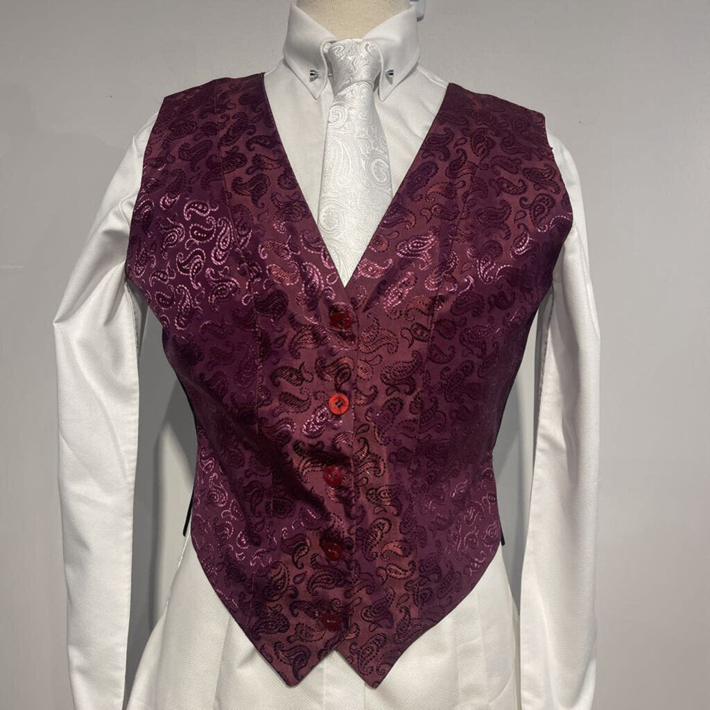 Custom Burgundy Paisley Vest