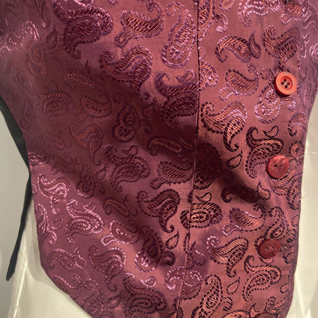 Custom Burgundy Paisley Vest