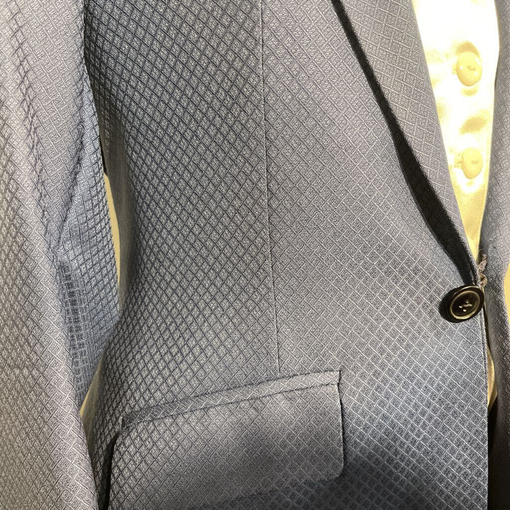 Custom Navy Diamond Pattern Suit