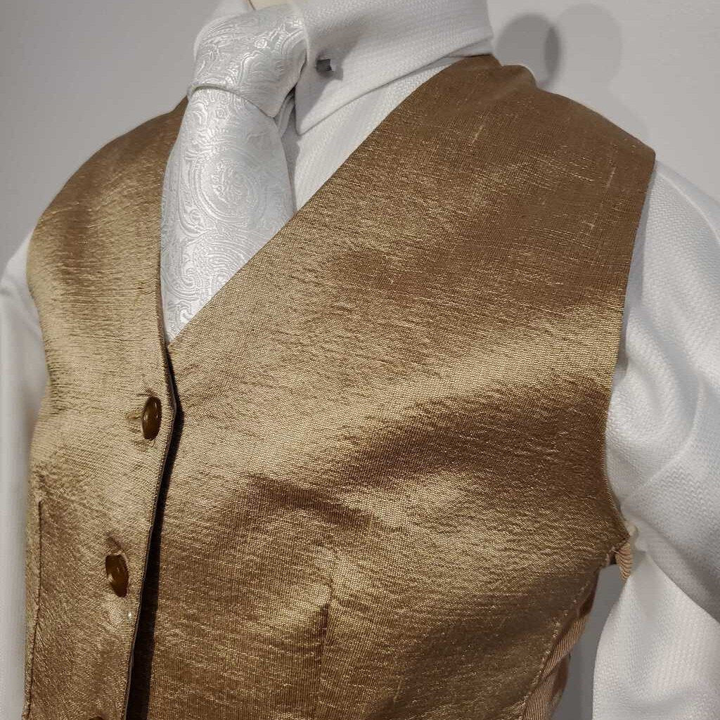 Tan Satin Blend Vest