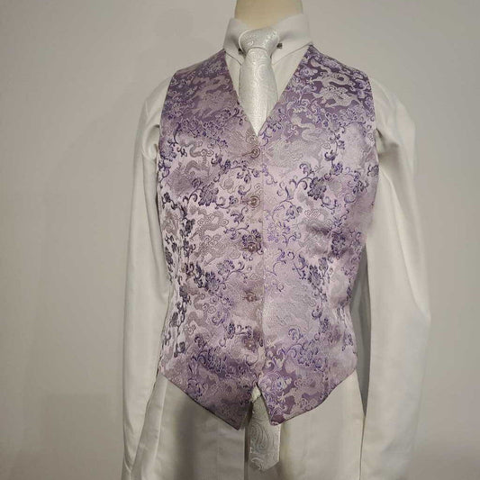 Purple Floral Brocade Vest