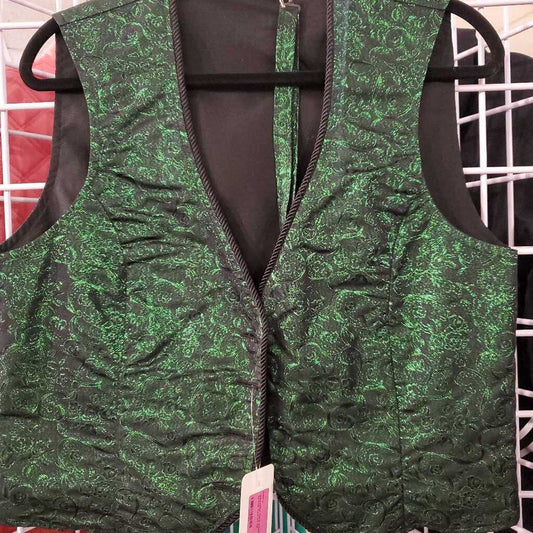 Western Green Sparkle Top w/ Tie