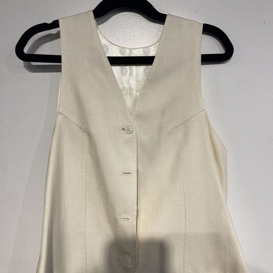 Custom Cream Vest - stain on back