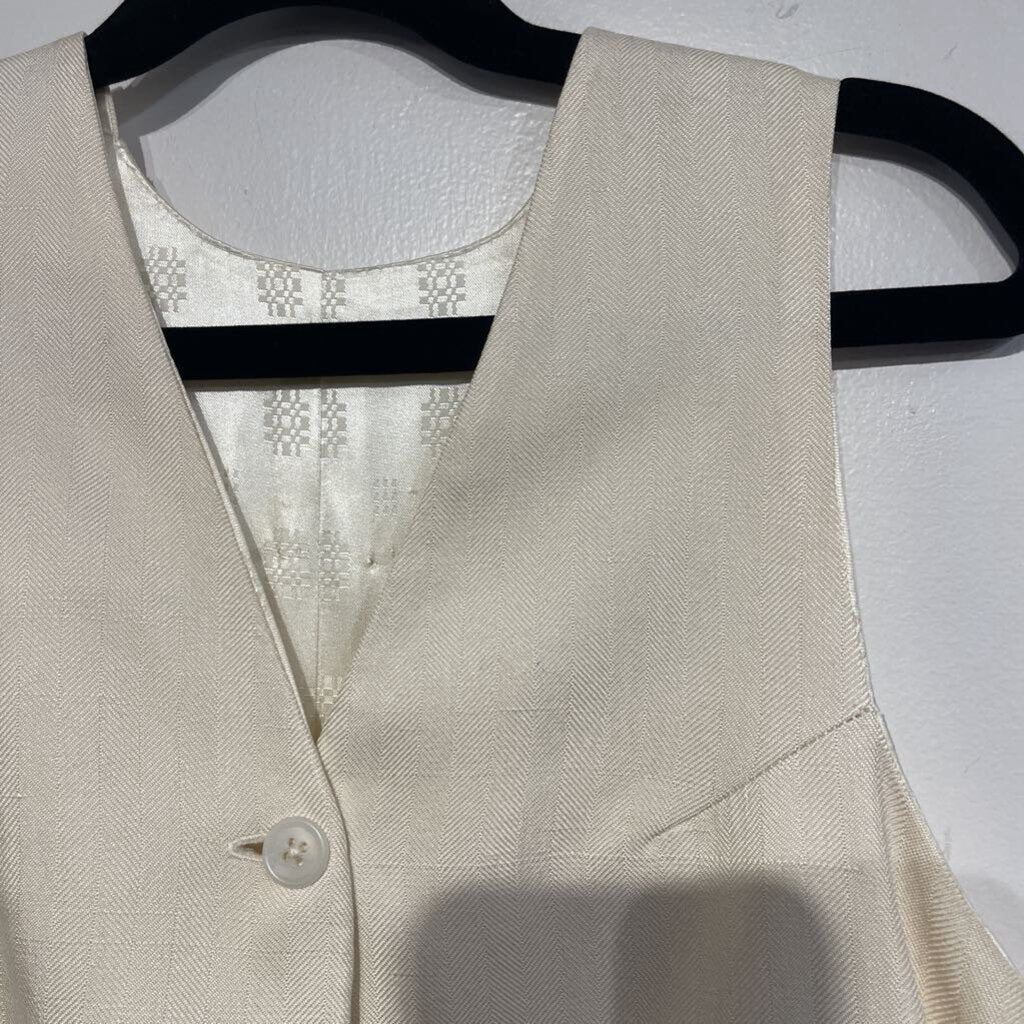 Custom Cream Vest - stain on back