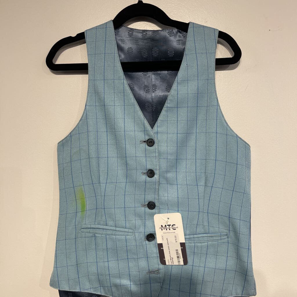 blue plaid vest(with staining)