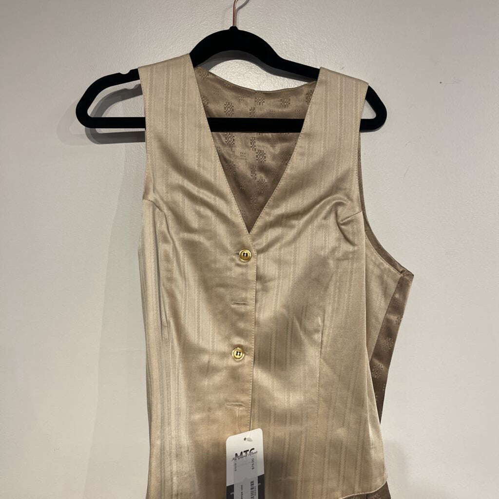 cream stripe vest