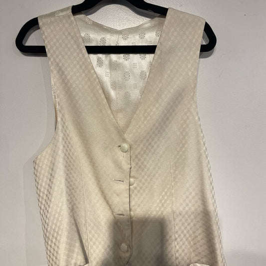 cream pattern vest