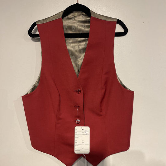 reversible burgundy and olive green vest