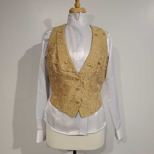 gold sequin formal vest with bowtie