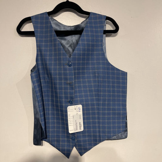 Blue Cream Windowpane Vest