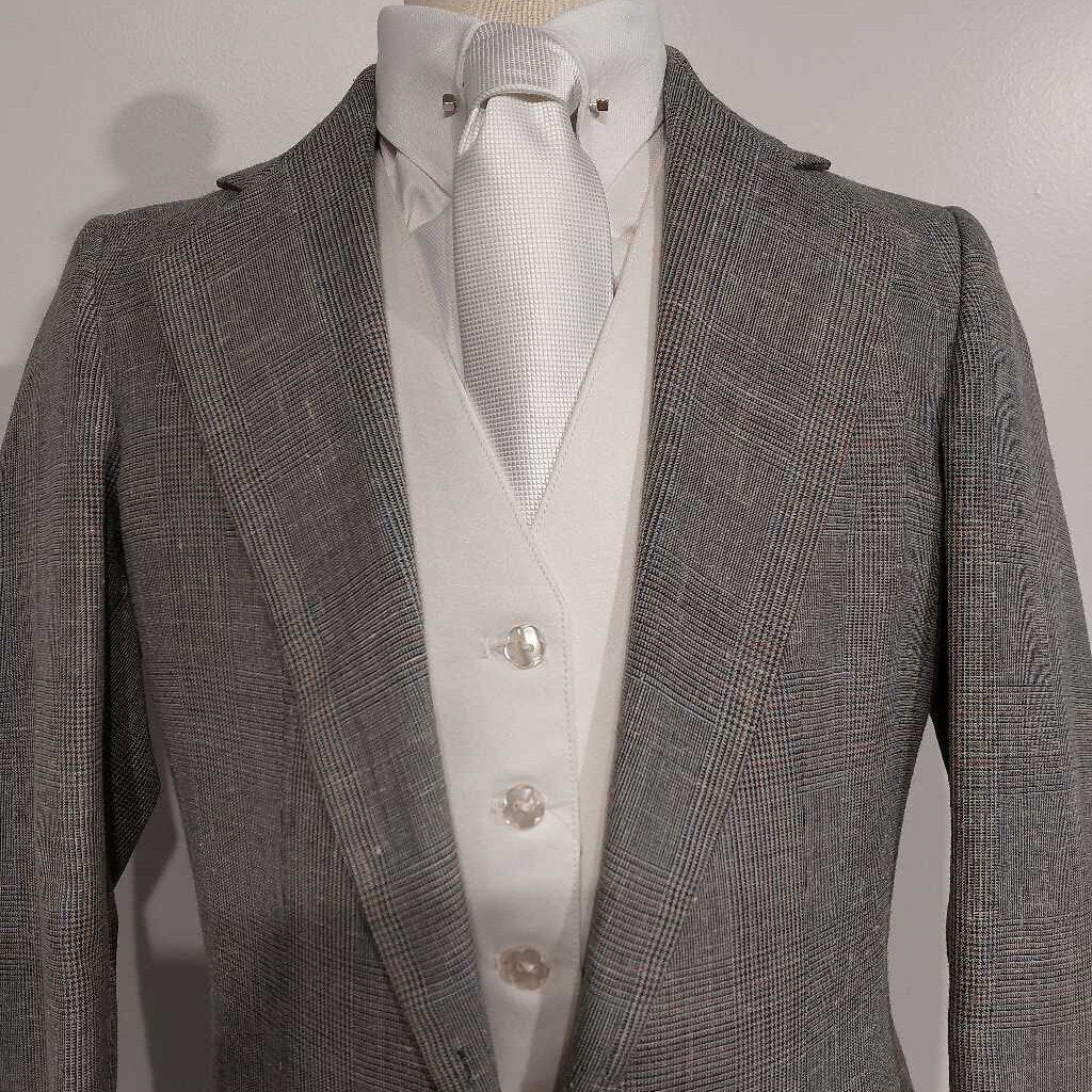 Grey Plaid Three Piece Suit