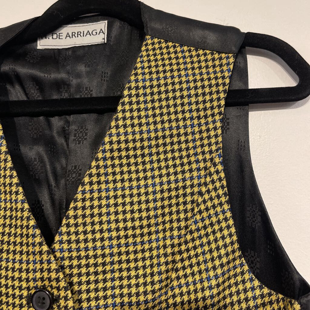 Marsha De Arriaga Black Gold Checked Vest