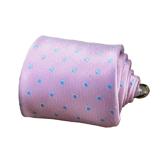 Pink w/ Blue Polka Dot Tie