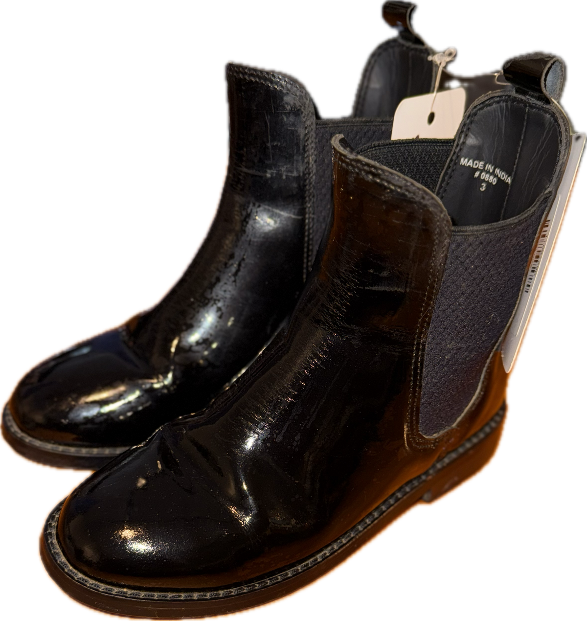 Black Patent Leather Boots Child 3
