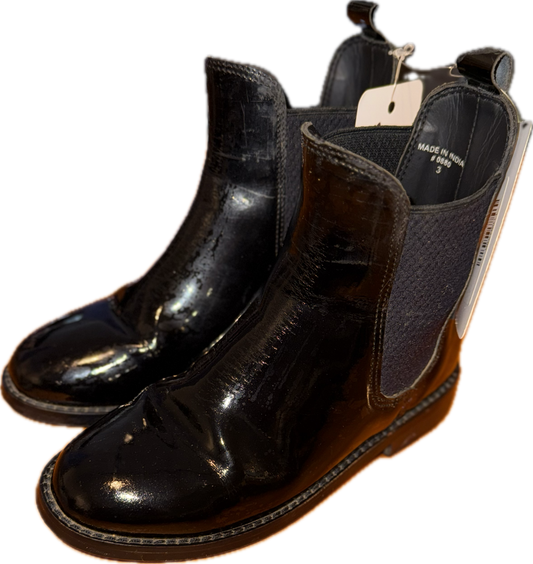 Black Patent Leather Boots Child 3