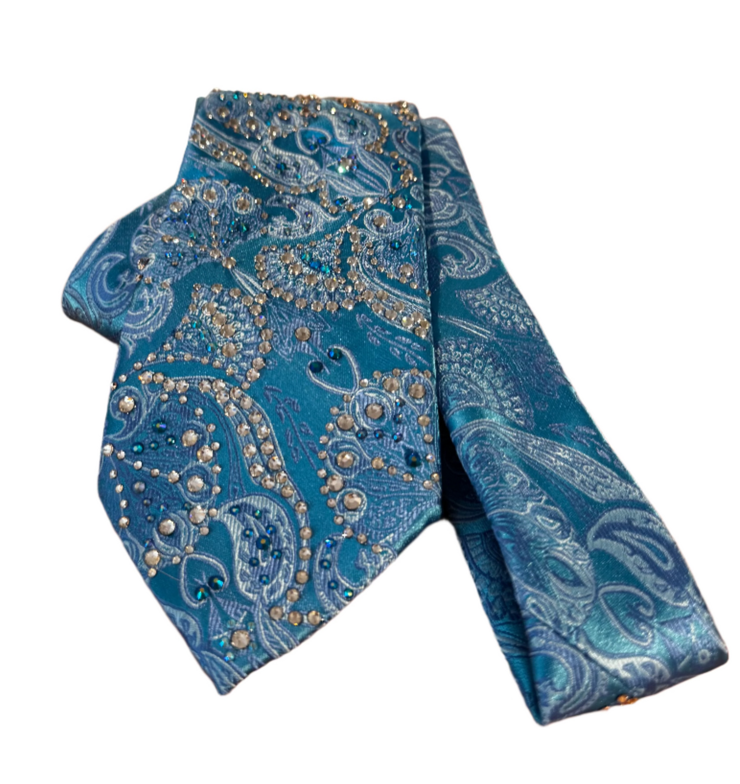 Blue Bedazzled Paisley Tie