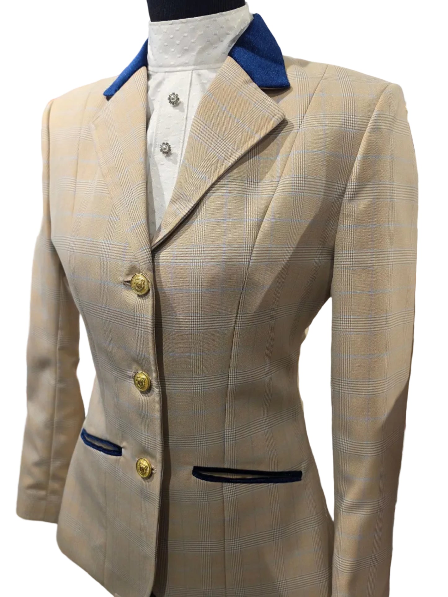 Fredy Tailor, Tan and Navy Plaid Hunt Coat