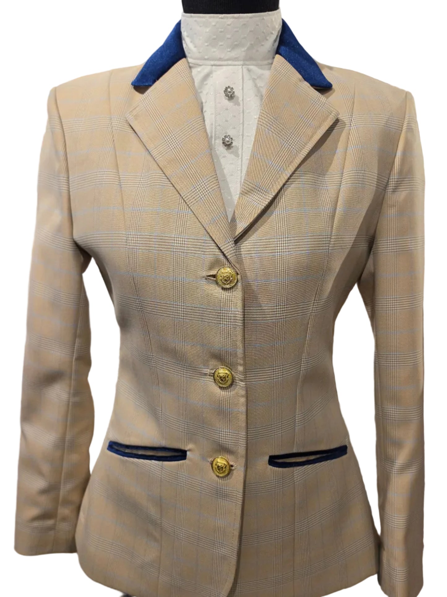 Fredy Tailor, Tan and Navy Plaid Hunt Coat
